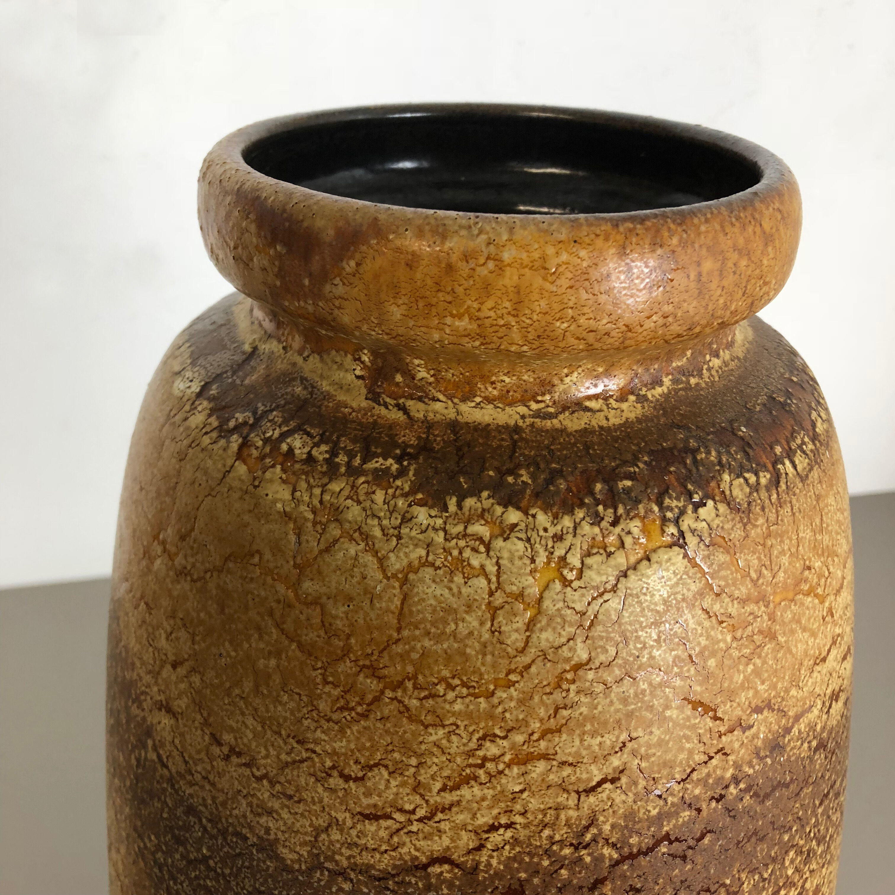 Pottery fat lava multi-color 284-47 floor vase made by Scheurich, 1970