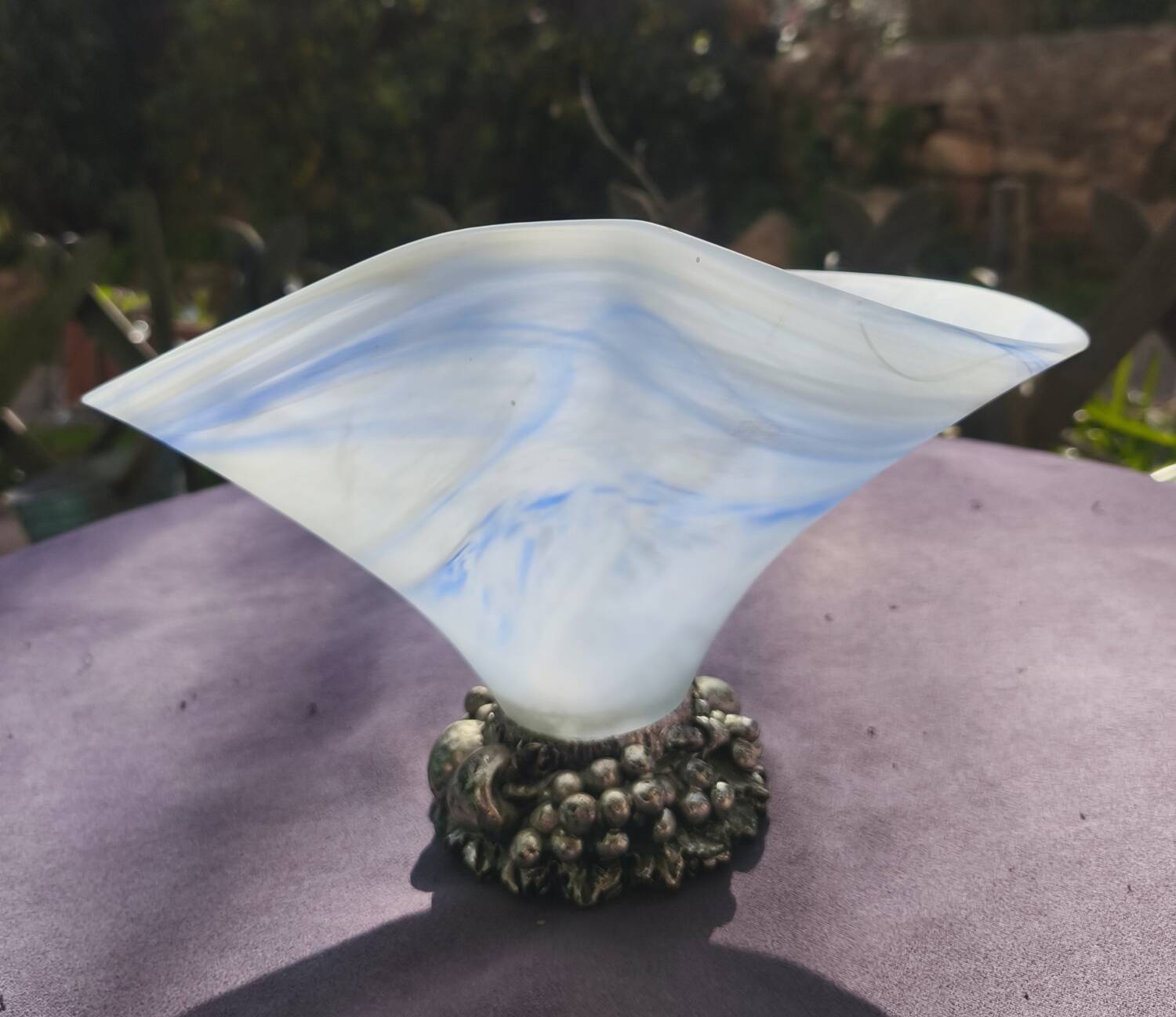 Murano glass centerpiece with 925 silver base