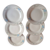 Set of 6 dessert plates in porcelain