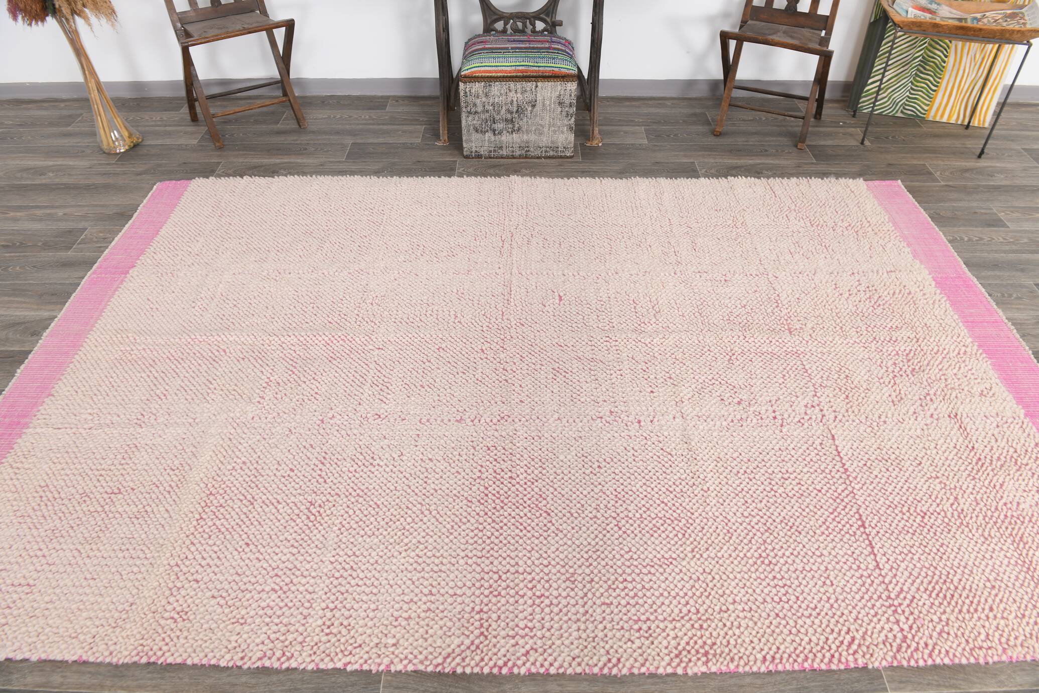 6x10 Soft Pastel Pink Handmade Vintage Rug, 193x300Cm SK 34942
