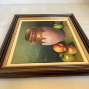 Tableau nature morte huile sur toile signée