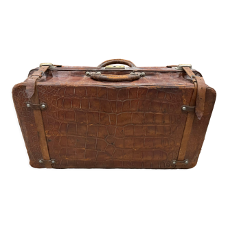 Genuine crocodile skin suitcase