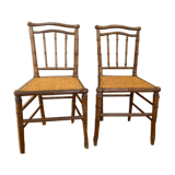 Pair of vintage light wood chairs