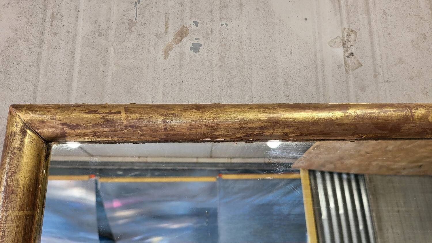 Restored antique gilded mirror – large format