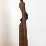 Scandinavian teak and opaline hanging lamp
