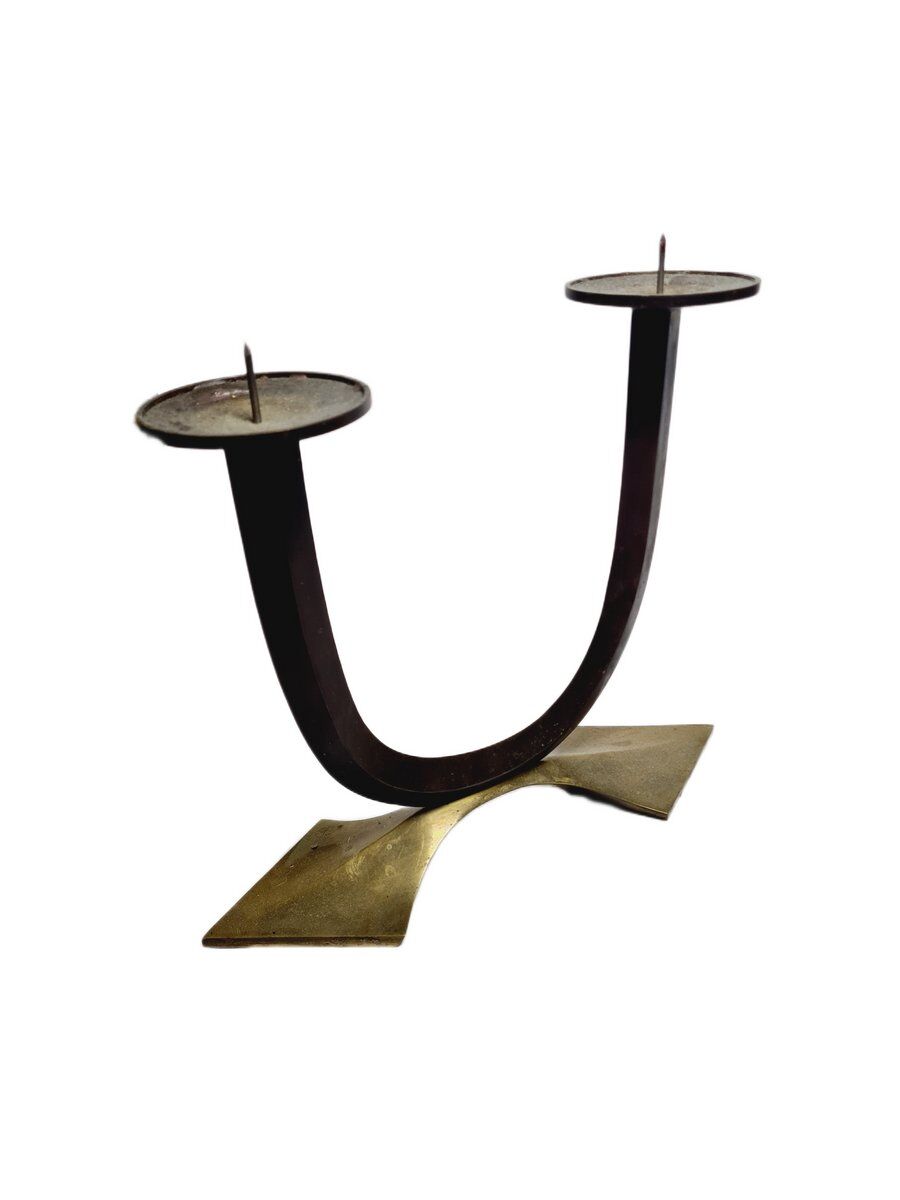 Art Deco style 2-armed candleholder, Germany, 1950s