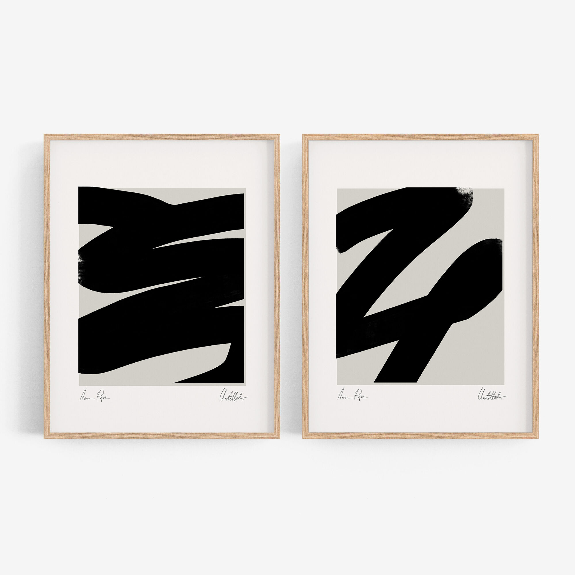 Pair of giclee prints, abstract wall art set of two, 50x70cm