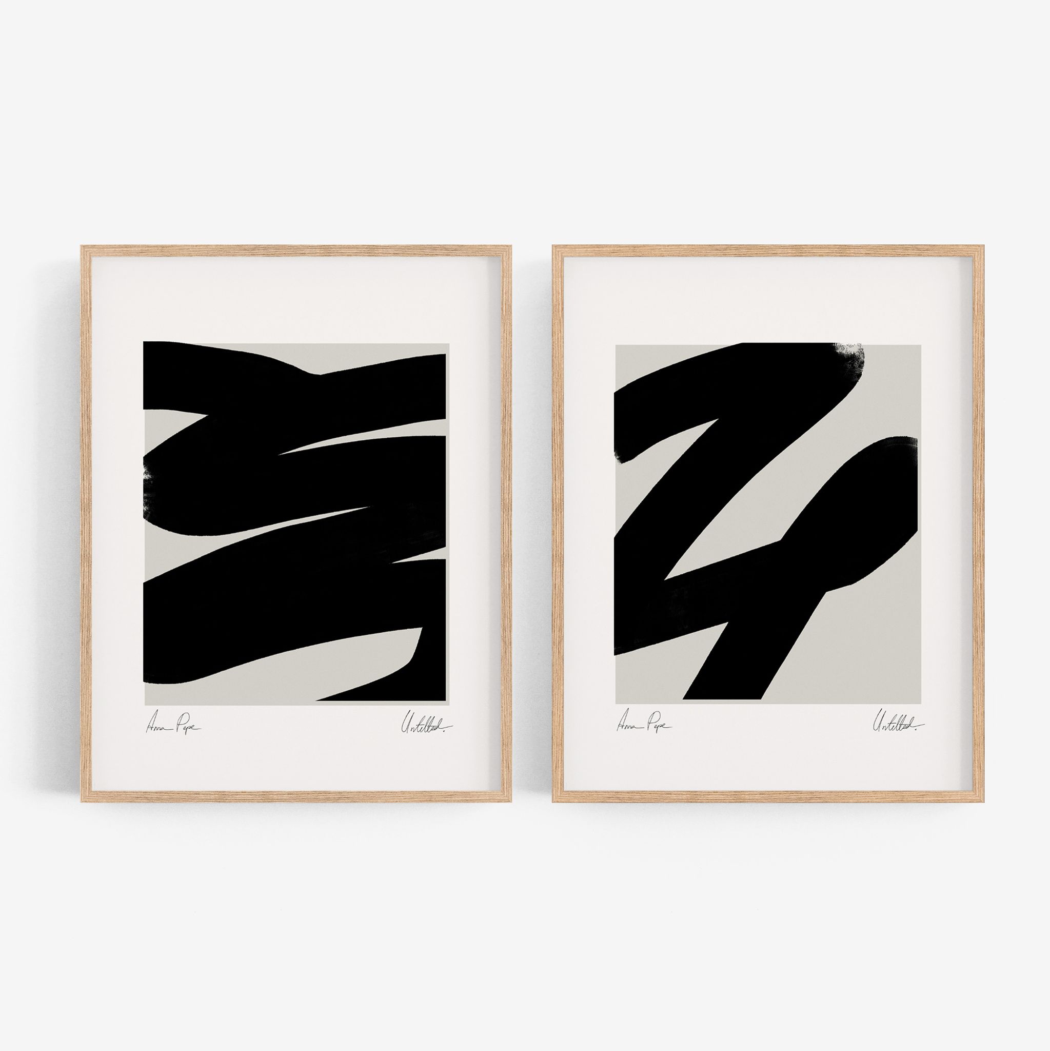 Pair of giclee prints, abstract wall art set of two, 50x70cm