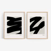 Pair of giclee prints, abstract wall art set of two, 50x70cm
