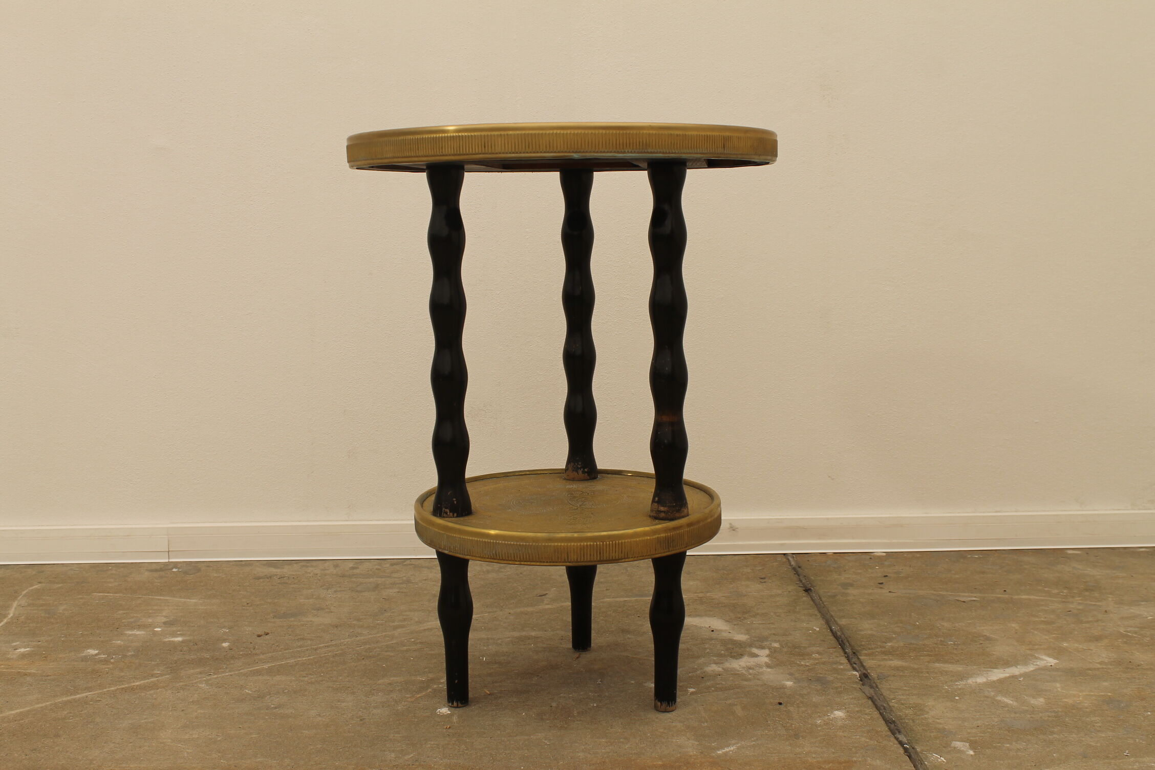 Art deco wood and brass side table 1930s