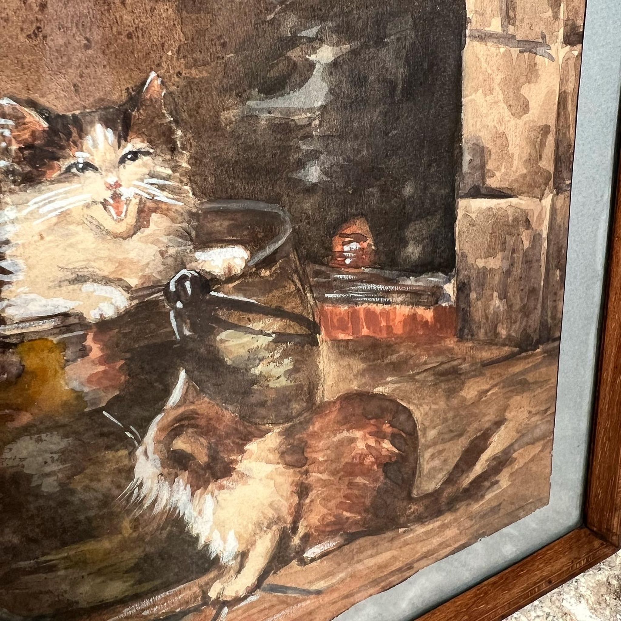 Watercolor to the two cats