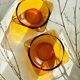 Lot de 2 cendriers vintage 70 Duralex verre ambré