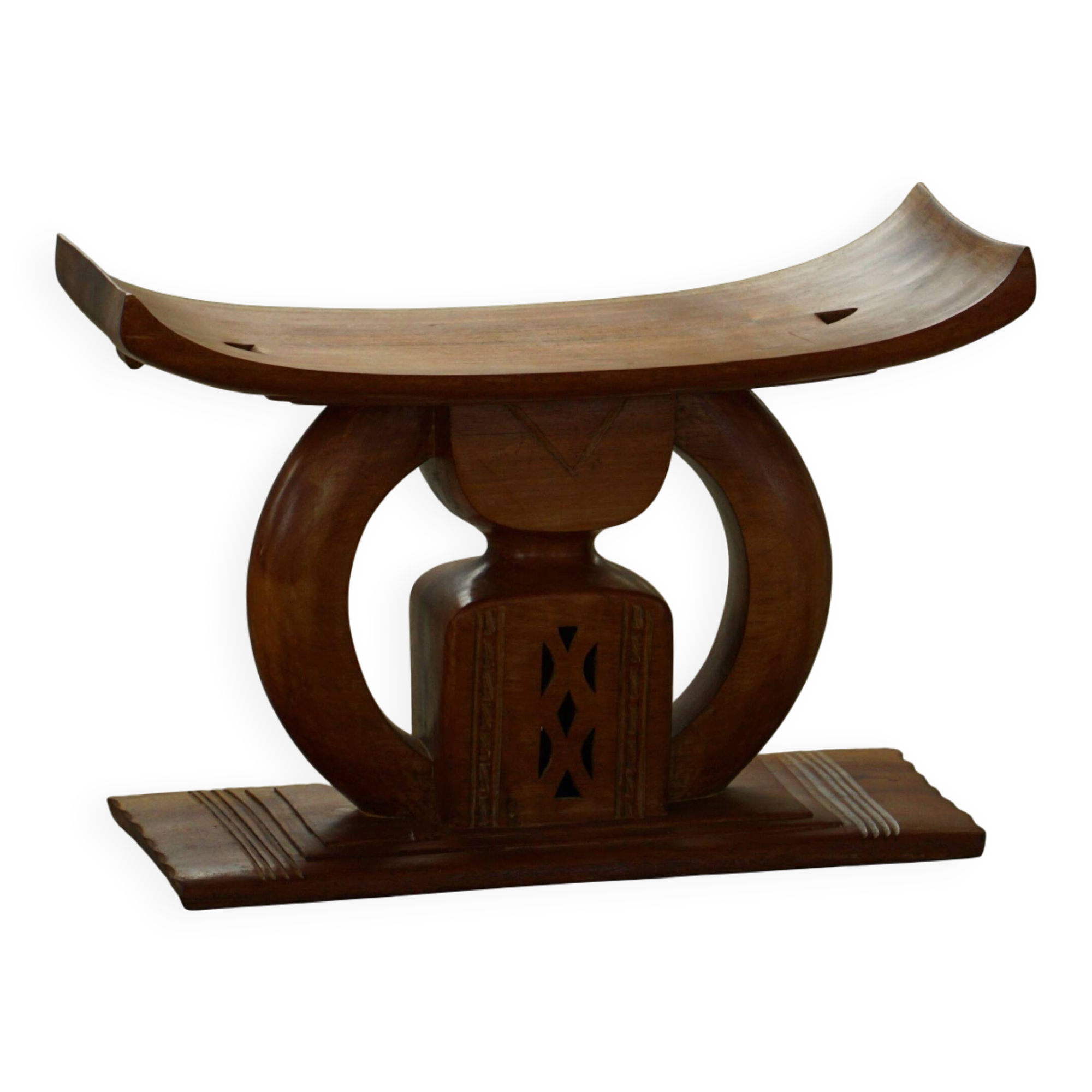 Ashanti stool from West Africa, carved from hardwood, 20th century.