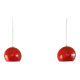 Lot de 2 suspensions en métal rouge, Danemark 1960's