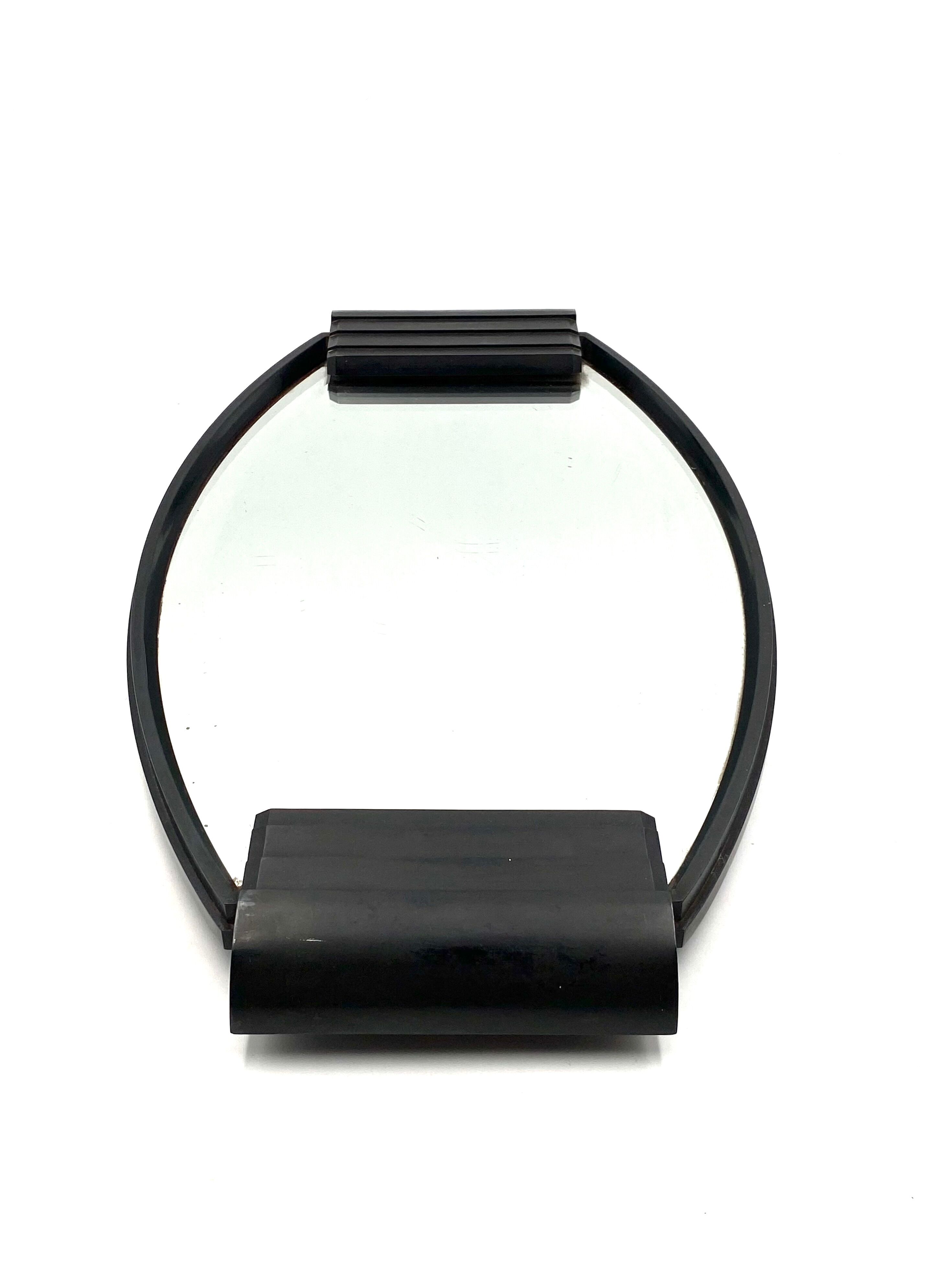 Art deco cubist bakelite mirrored tray, France 1930s