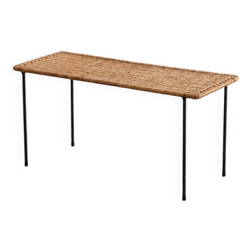 Table d'appoint rectangulaire en rotin Carl Auböck