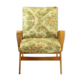 Tatra Armchairs in Light Beech & Original Fabric, Czechoslovakia, circa 1960