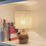 Stoneware and woven jute lamp