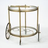 Vintage Brass Bar Cart by Cesare Lacca, Italy, 1950s.