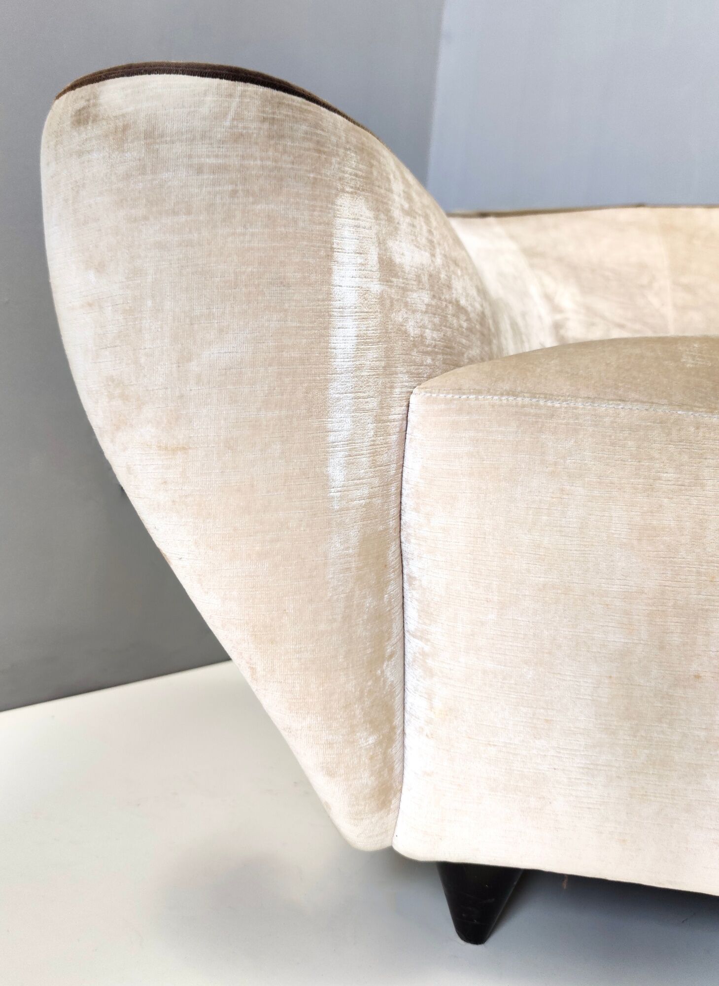 Fairy-tale kidney bean beige velvet sofa, italy