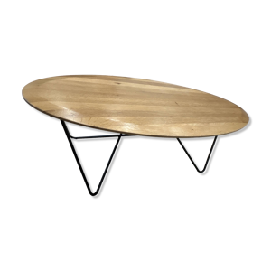 Table basse “ORB” Ethnicraft chêne massif et acier
