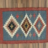 Jute and wool handwoven kilim