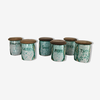 6 vallauris ceramic pots