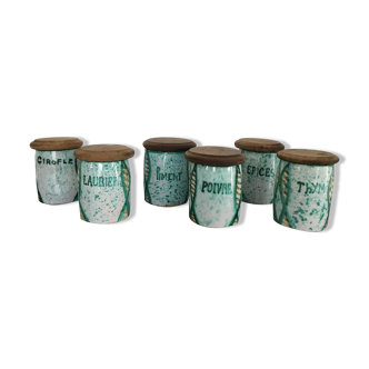 6 vallauris ceramic pots