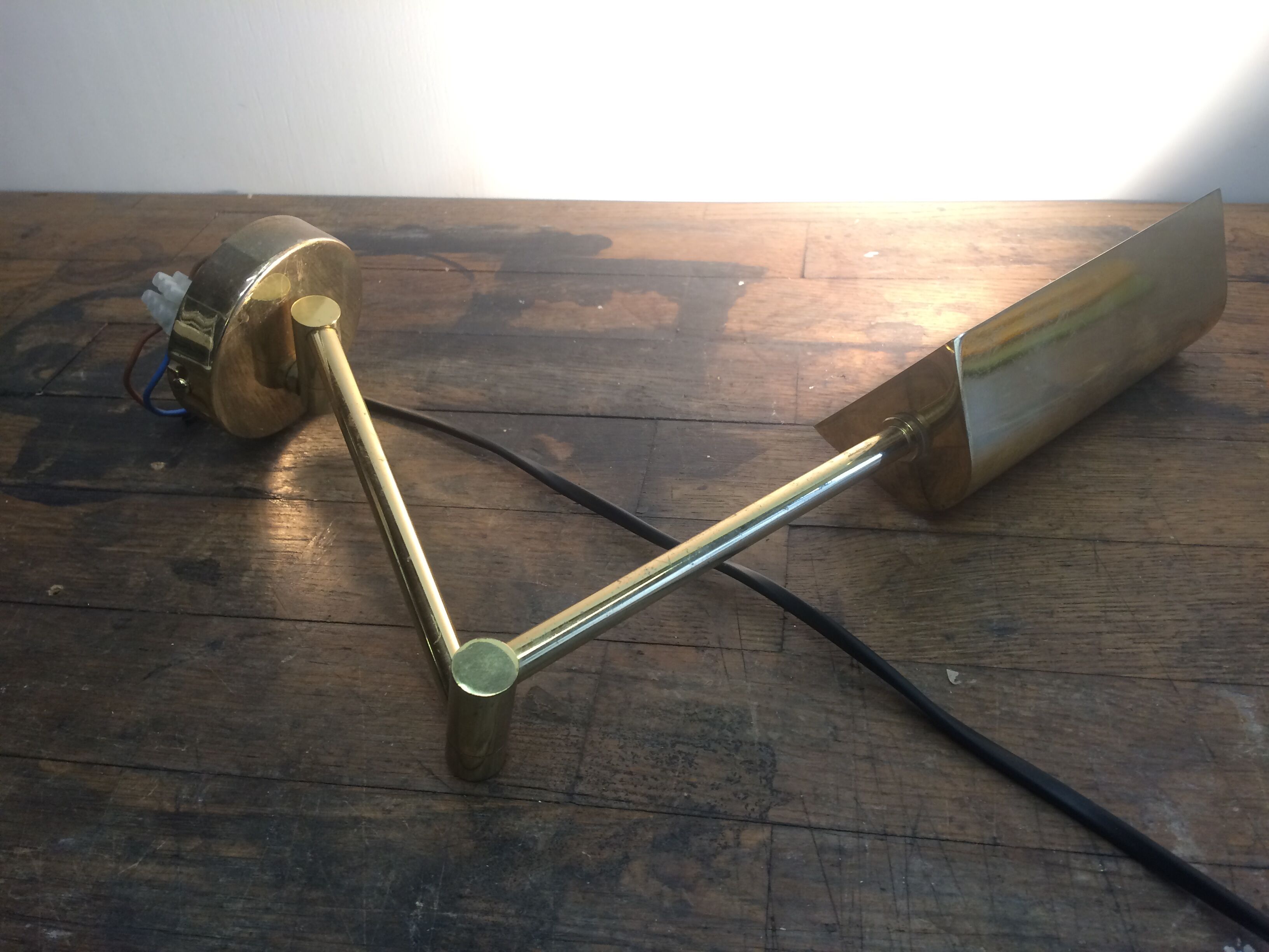 Lampe applique à rotules laiton vintage 80 Sce France