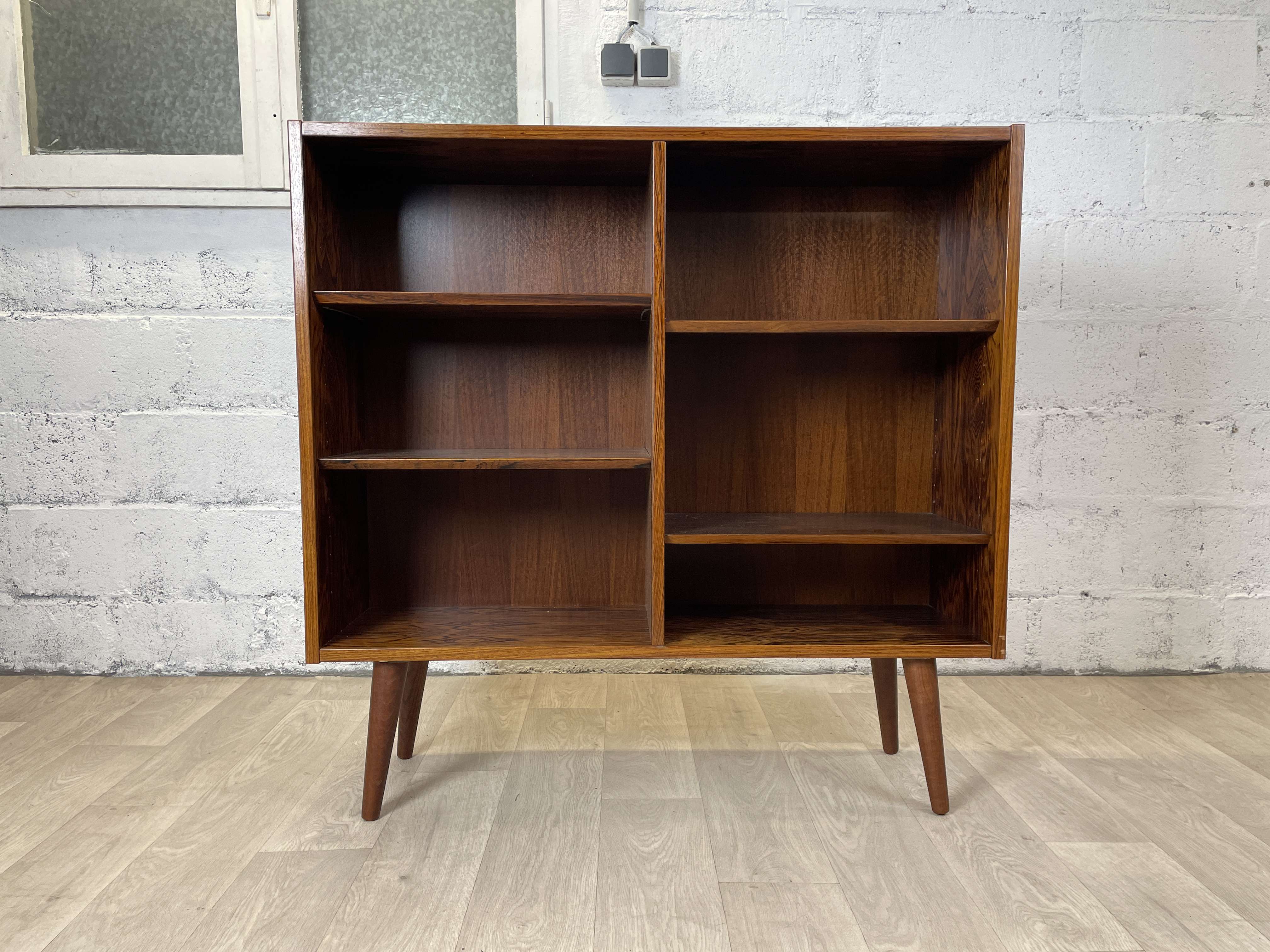 Vintage Scandinavian rosewood bookcase by Poul Hundevad, 60s