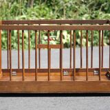 Folding wooden baby park on wheels, vintage park