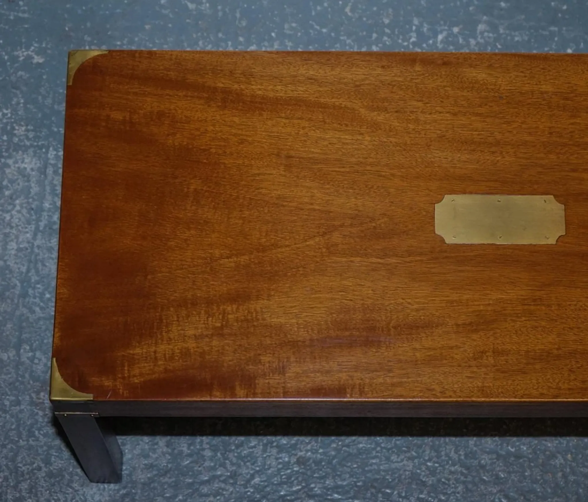 Vintage Reh Kennedy Military Campaign Coffee Table with Brass Fittings from Harrods