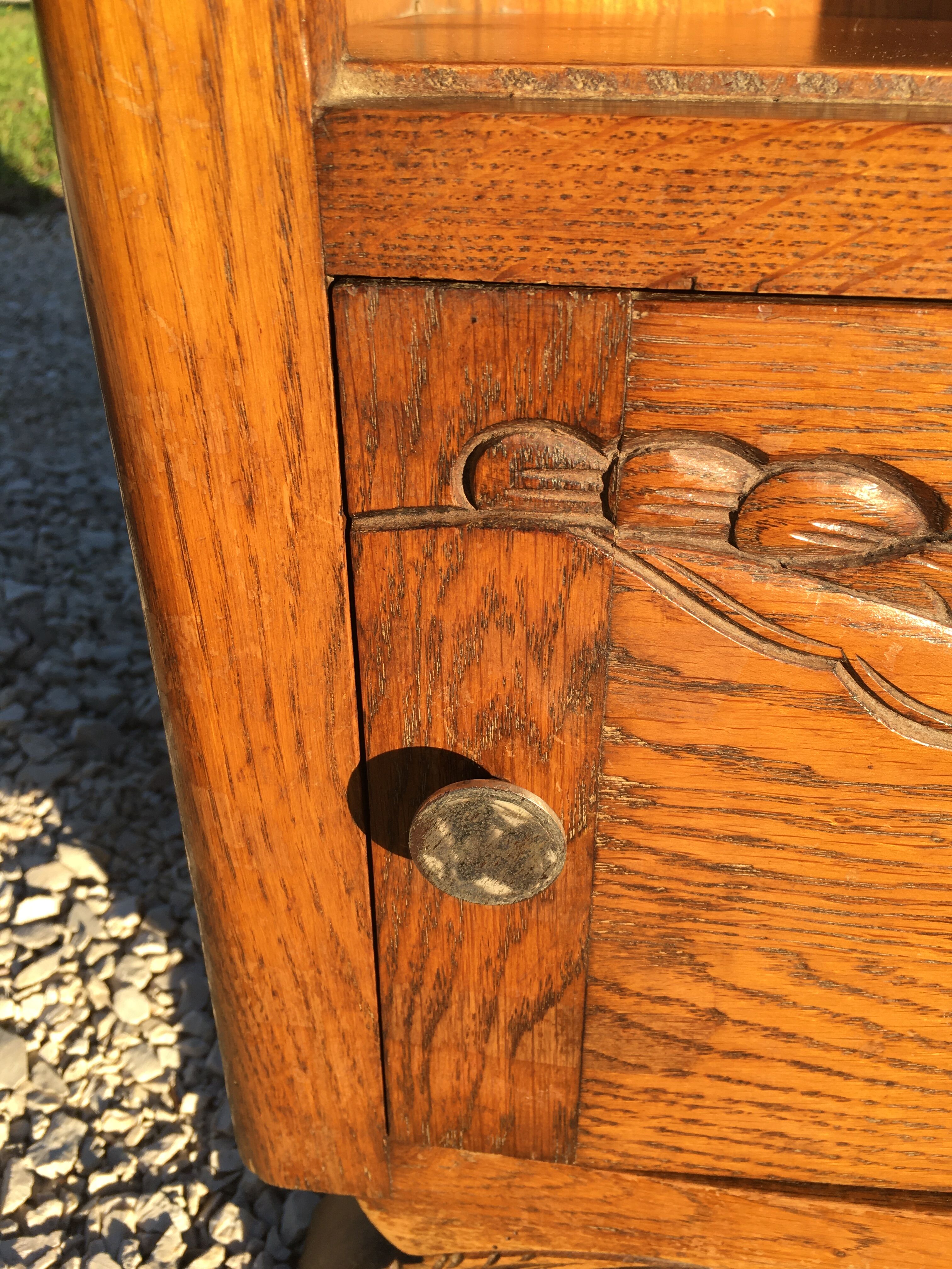 Art Deco oak bedside
