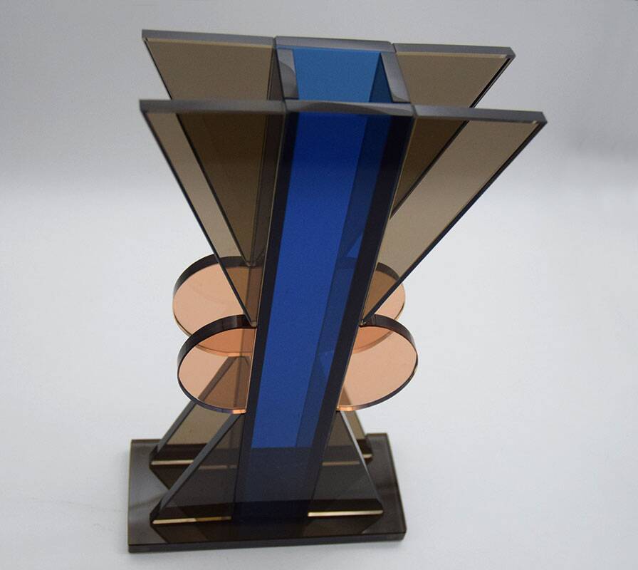 Vase en cristal Ettore Sottsass pour Fontana Arte 1970