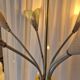 Elegant Chandelier with Six Arms, Perforated Metal Shade, Midcentury Modern