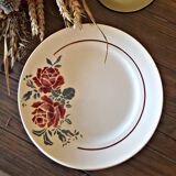 5 flat plates (floral pattern) mismatched: Badonviller (2+2) and a K&G Lunéville model Chantal