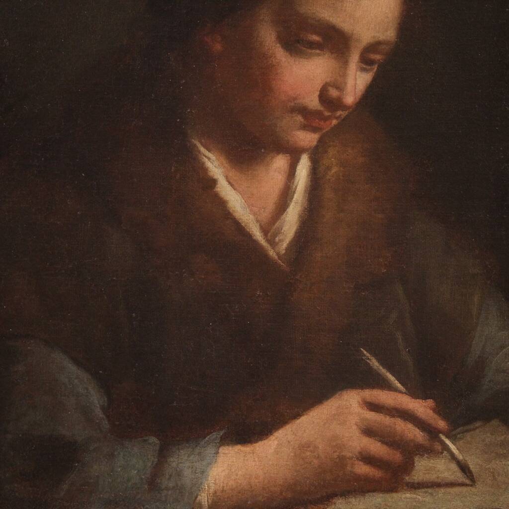 Antique Italian portrait painting from the 17th century