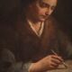 Antique Italian portrait painting from the 17th century