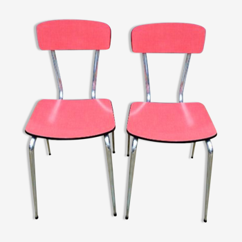 Paire de chaises formica rouge