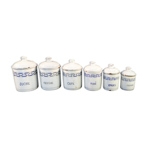 Serie de 6 pots a epices blanc