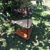 Vintage furniture three formica wheeled shelves, design 50-60