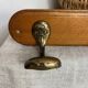 Oak and brass wall hook