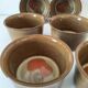 6 Denby stoneware ramekins with mushroom design - 1970s
