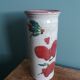 Signed scroll vase with poppy dragonfly decor