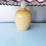 Ceramic lamp with pleated hood in 80s fabric