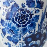 Pair of Royal Delft Blue & White Hand-Painted Floral Ginger Jar Table Lamps