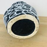 Spaghetti vase free-form Vallauris ceramic 50s, red and black