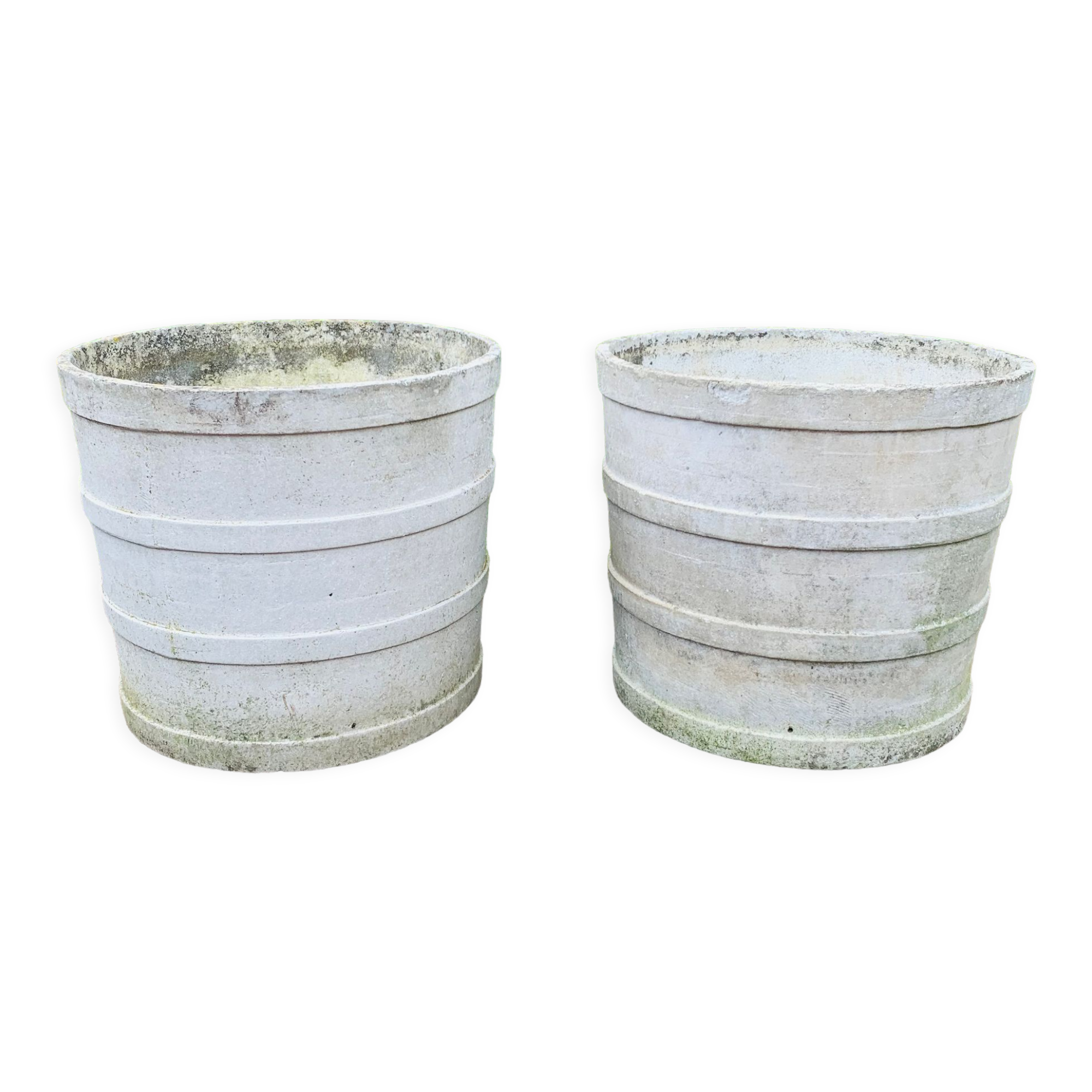 Pair of large fiber cement planters