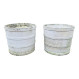 Pair of large fiber cement planters