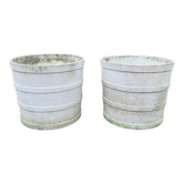 Pair of large fiber cement planters
